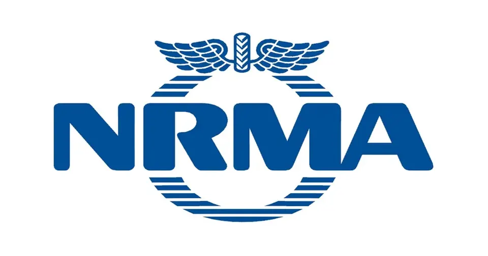 NRMA logo in blue with a winged emblem