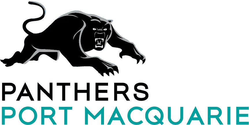 Panthers Port Macquarie logo with a black panther above the club name